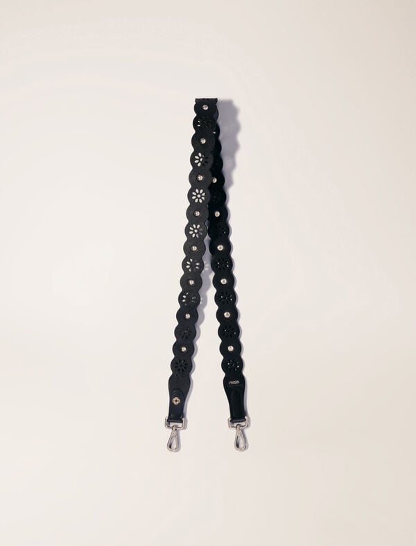 maje Strap façon fleur perforé Noir