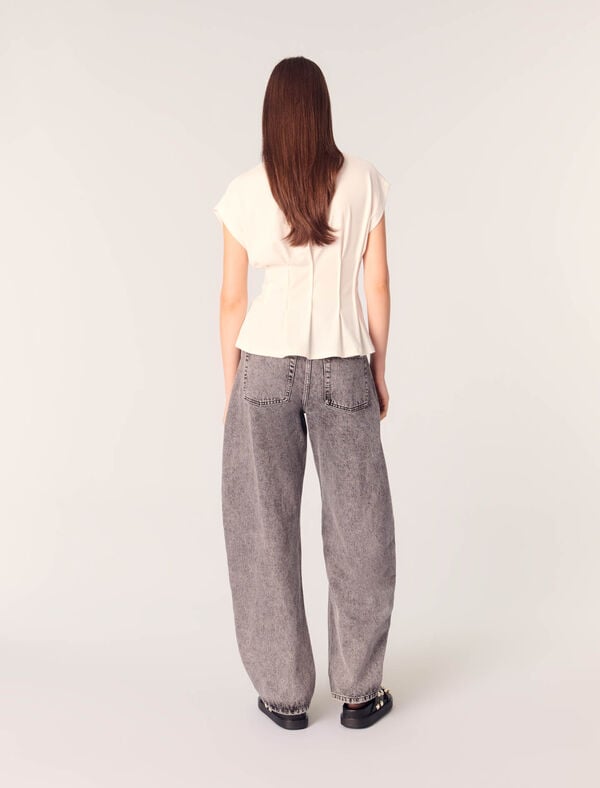 Maje Tee-shirt à Pinces Blanc