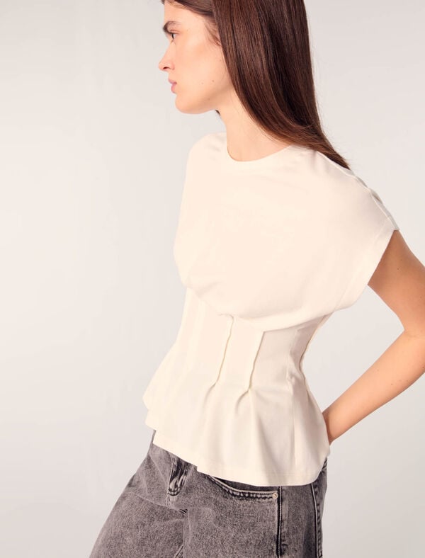 Maje Tee-shirt à Pinces Blanc