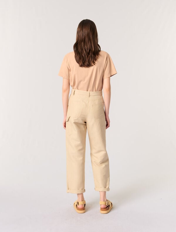 Maje Tee-shirt Avec Détail Bijou Beige