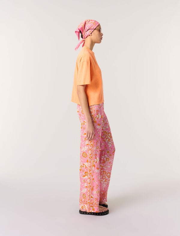 Maje Tee-shirt Avec Logo Bijou Orange