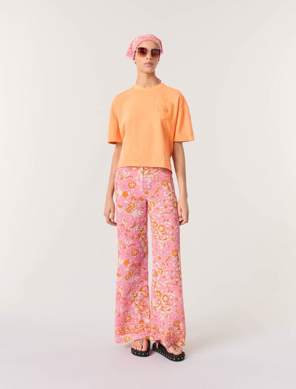 maje Tee-shirt avec logo bijou Orange