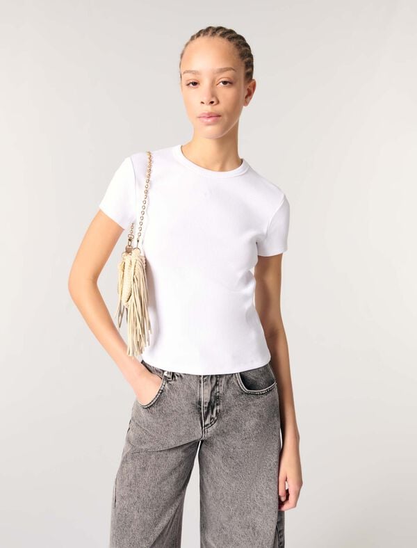 Maje Tee-shirt En Coton Blanc