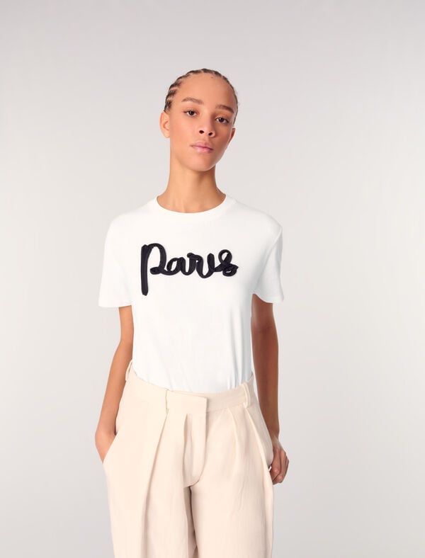 Maje Tee-shirt En Coton Blanc