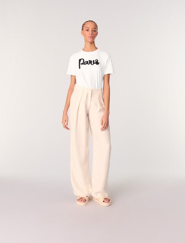 maje Tee-shirt en coton Blanc