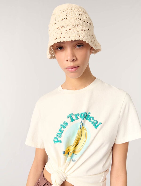 Maje Tee-shirt Imprimé Blanc