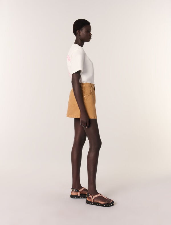 Maje Tee-shirt Imprimé Blanc Casse