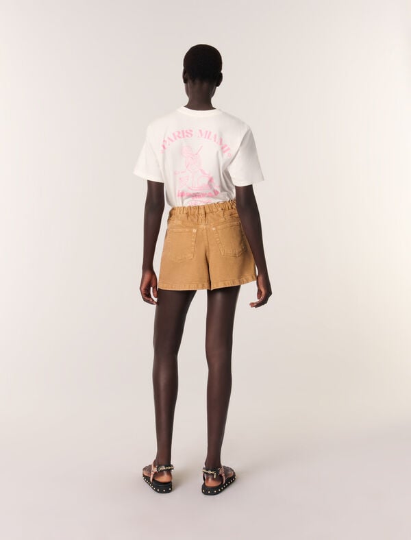 Maje Tee-shirt Imprimé Blanc Casse