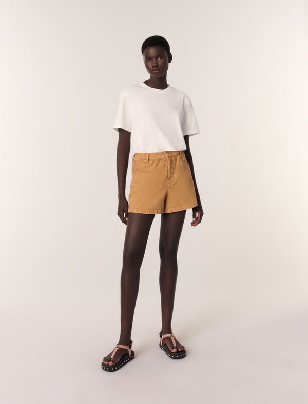 maje Tee-shirt imprimé Blanc Casse