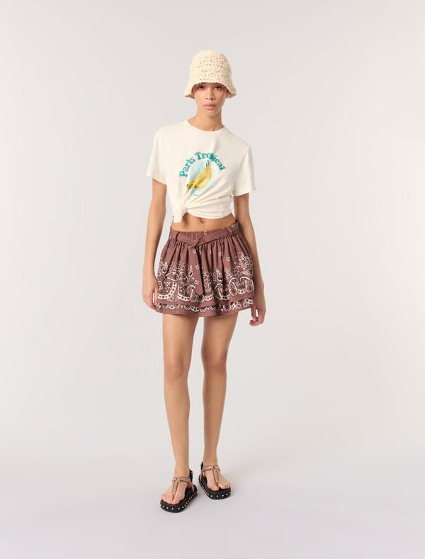 maje Tee-shirt imprimé Blanc