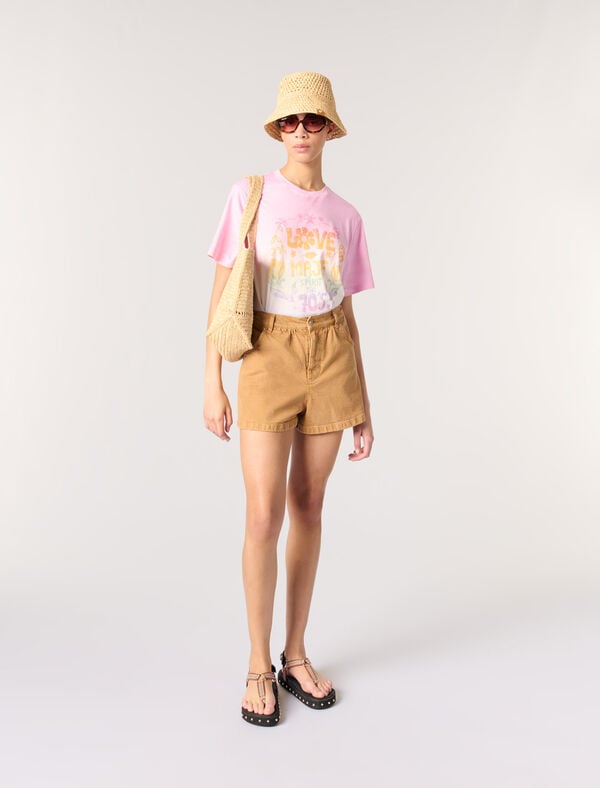 maje Tee-shirt imprimé Rose