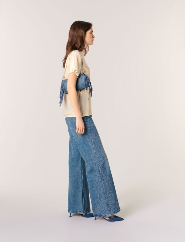 Maje Tee-shirt Lamé Dore