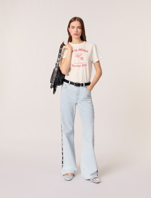 maje Tee-shirt Paris Milan Blanc