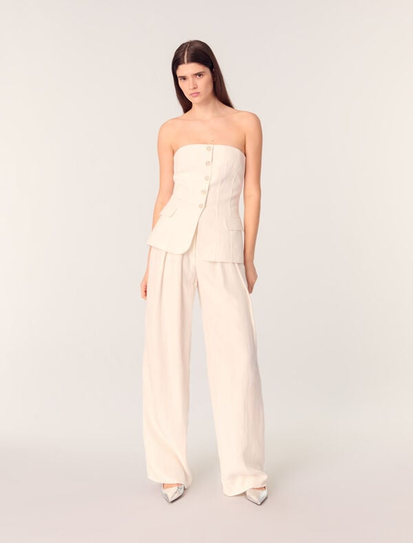 maje Top bustier Ecru