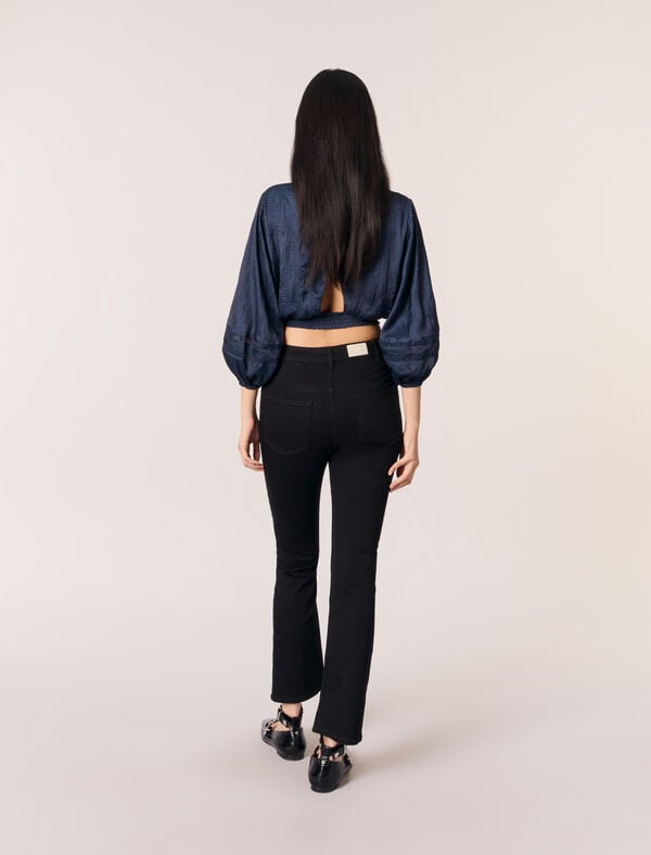 Maje Top Court Satiné Marine