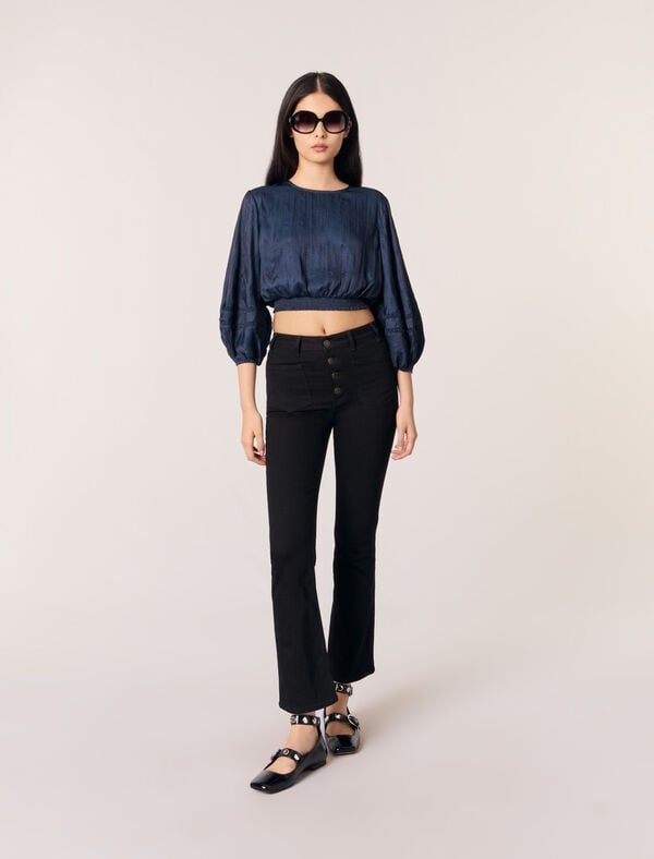 maje Top court satiné Marine