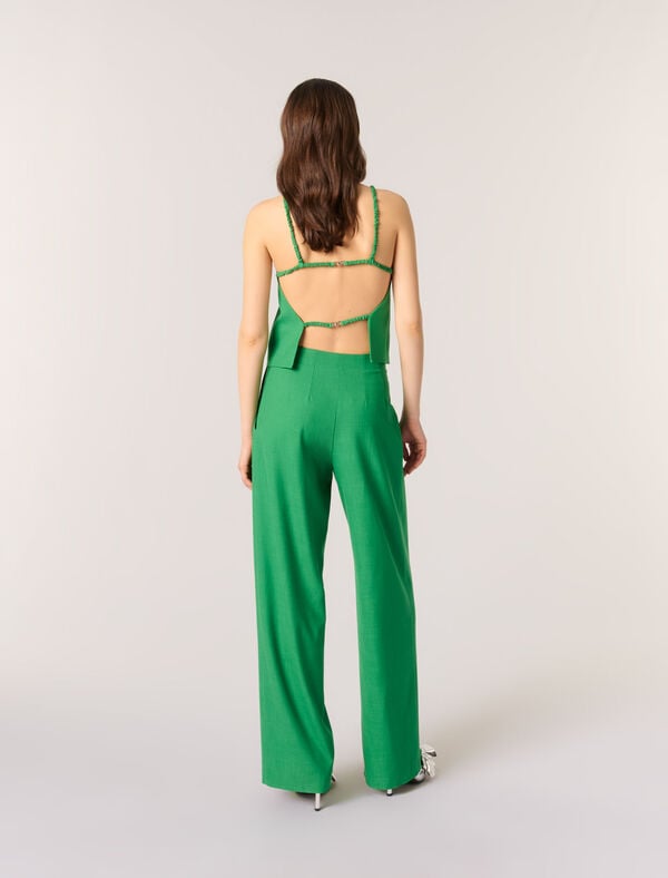 Maje Top Dos Nu Vert