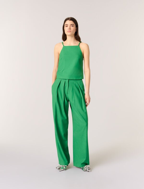 maje Top dos nu Vert