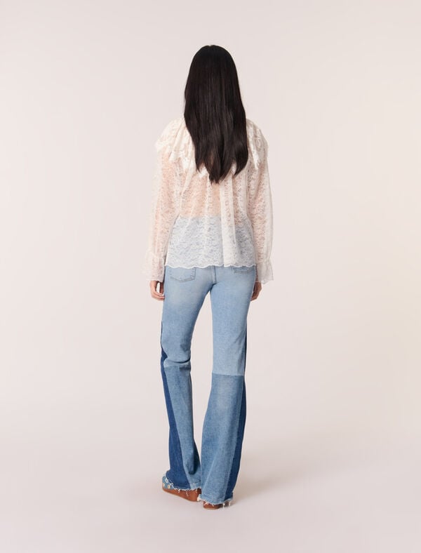 Maje Top En Dentelle Blanc