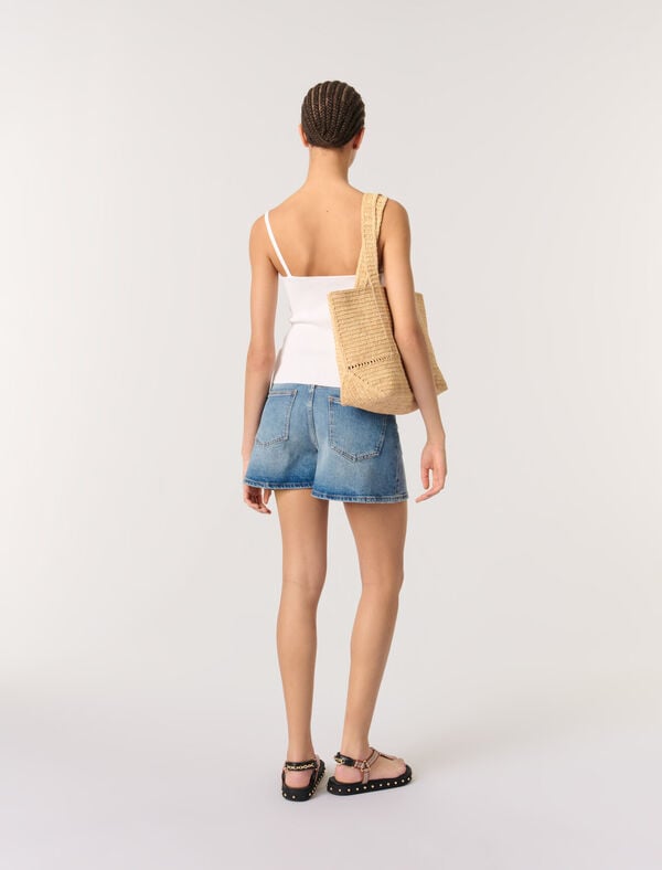 Maje Top En Maille Côtelée Blanc