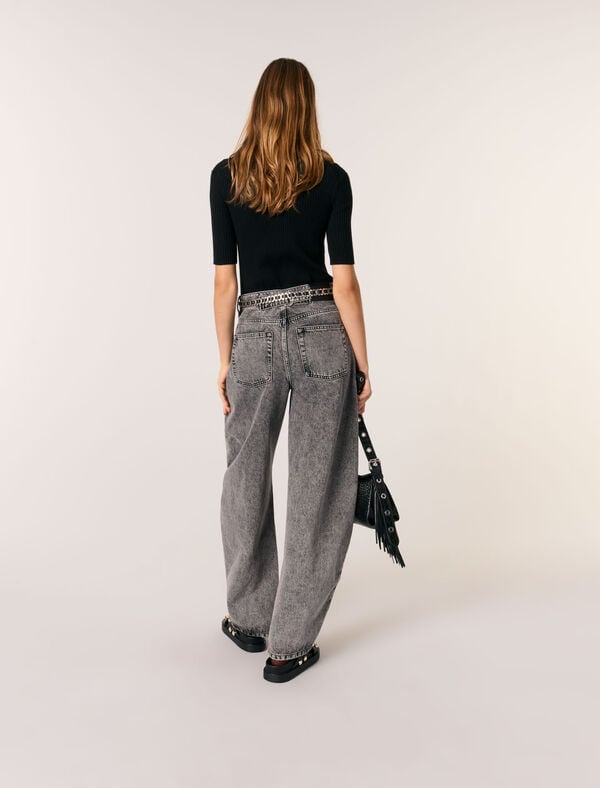 Maje Top En Maille Côtelée Noir