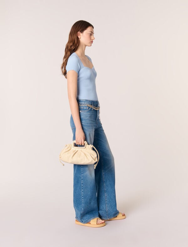 Maje Top En Maille Côtelée Rose