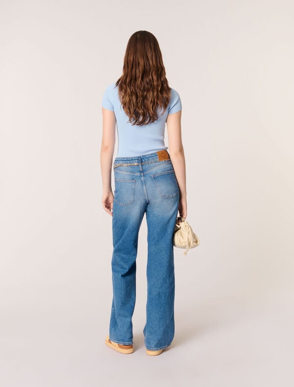 Maje Top En Maille Côtelée Rose