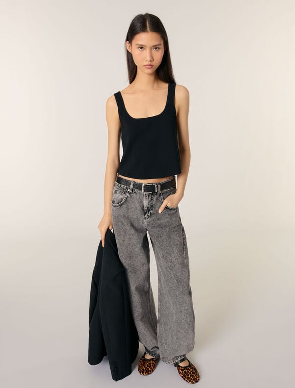 Maje Top En Maille Noir