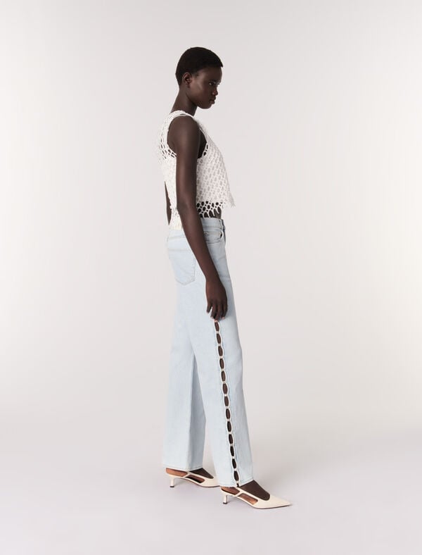 Maje Top En Perles Ecru