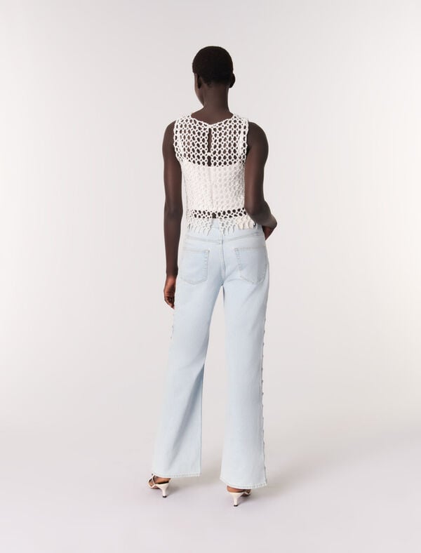 Maje Top En Perles Ecru