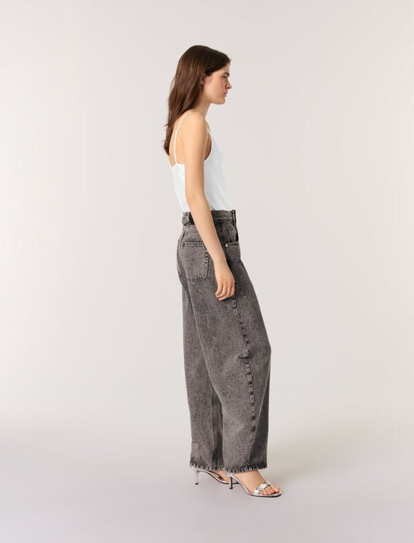 Maje Top En Satin De Soie Et Dentelles Blanc