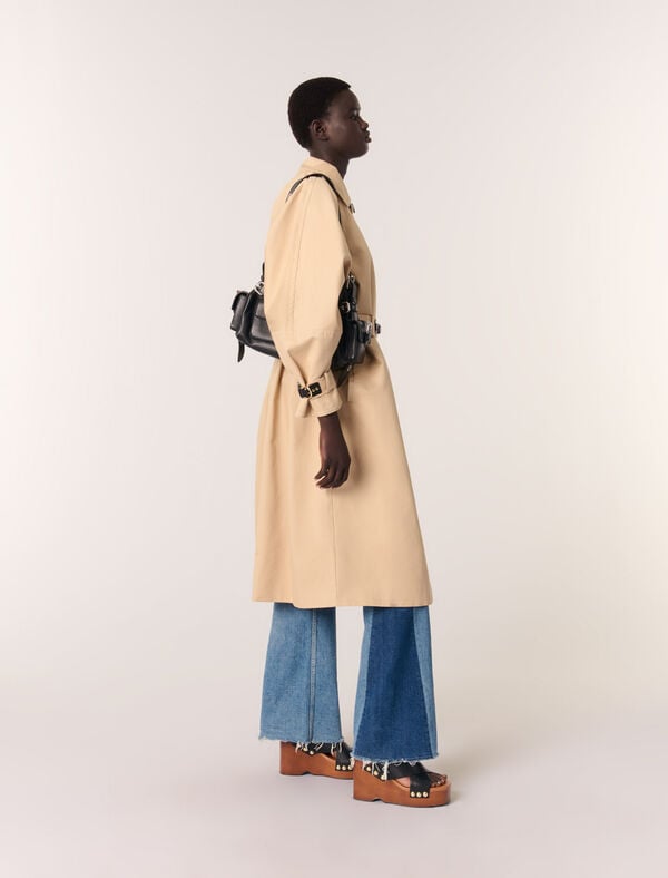 Maje Trench Long Beige Clair