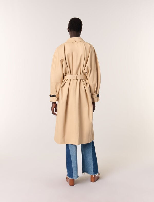 Maje Trench Long Beige Clair
