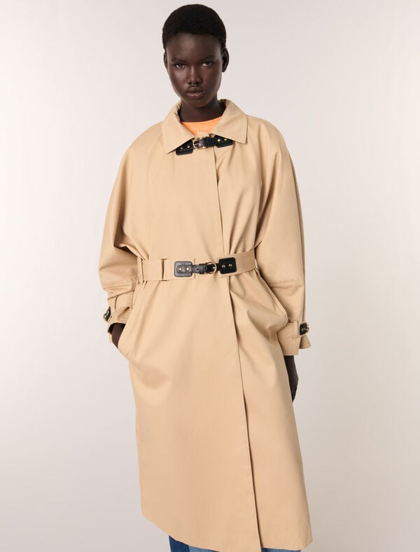 Maje Trench Long Beige Clair