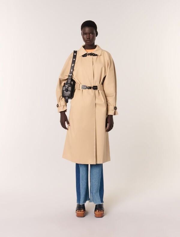 maje Trench long Beige clair