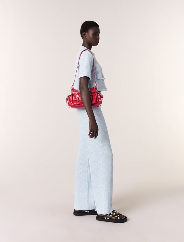 Maje Veste Courte En Tweed Bleu Ciel