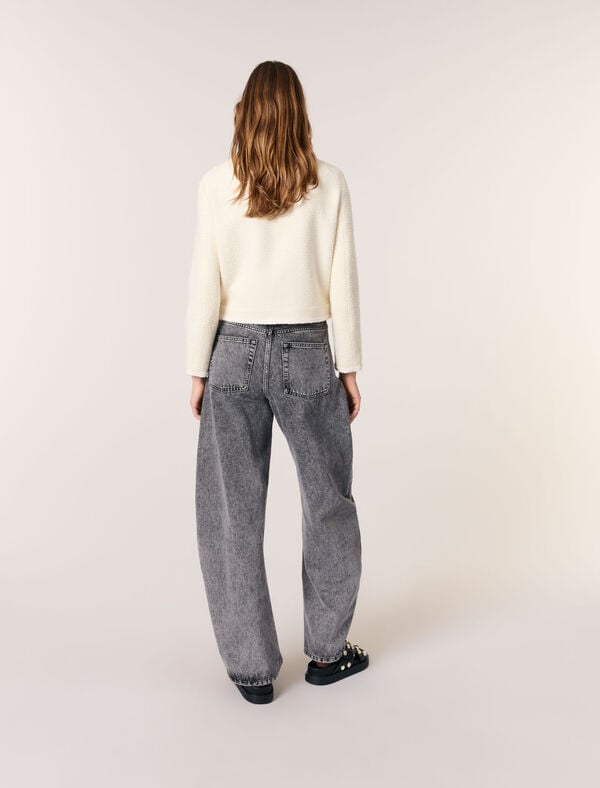 Maje Veste Courte En Tweed Ecru