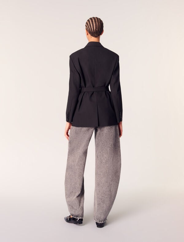 Maje Veste De Tailleur à Ceinture Noir