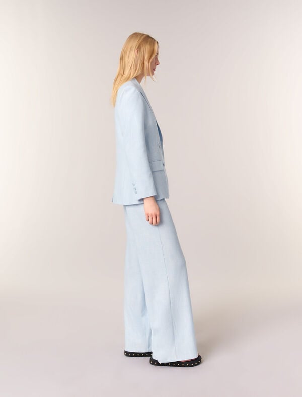 Maje Veste De Tailleur Bleu Ciel