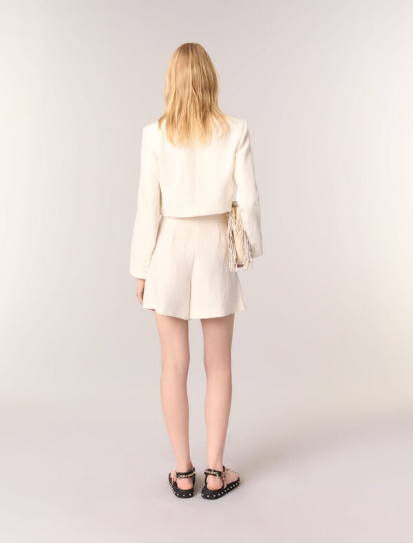 Maje Veste De Tailleur Courte Ecru