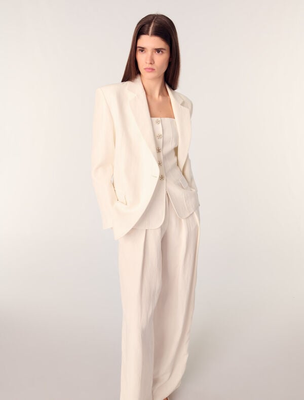 Maje Veste De Tailleur Ecru
