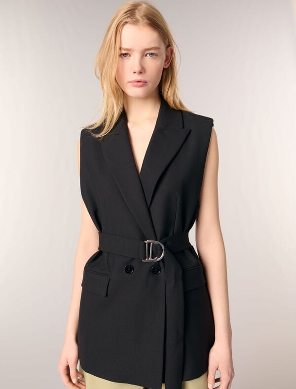Maje Veste De Tailleur Longue Noir