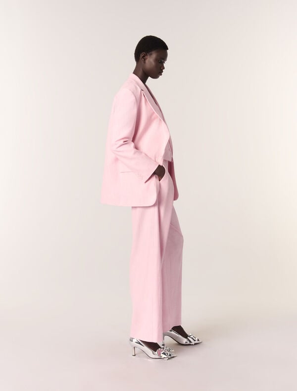Maje Veste De Tailleur Rose
