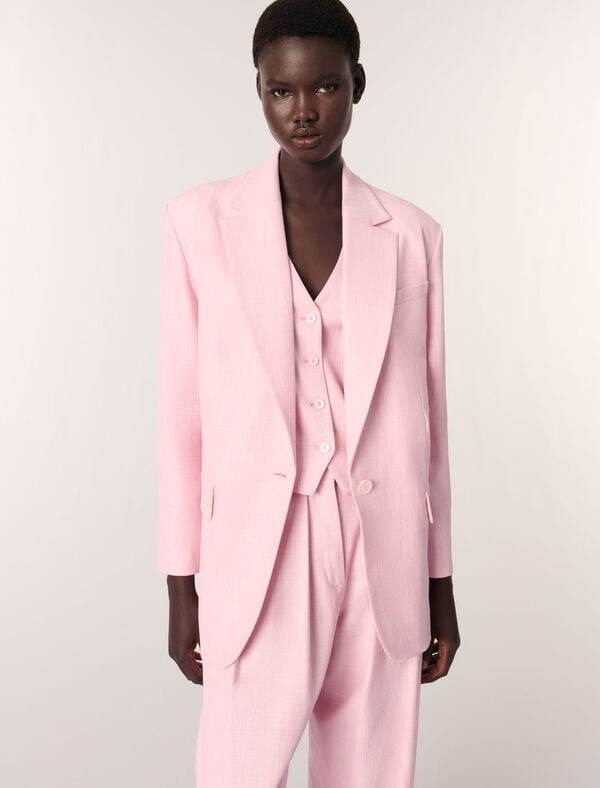 Maje Veste De Tailleur Rose