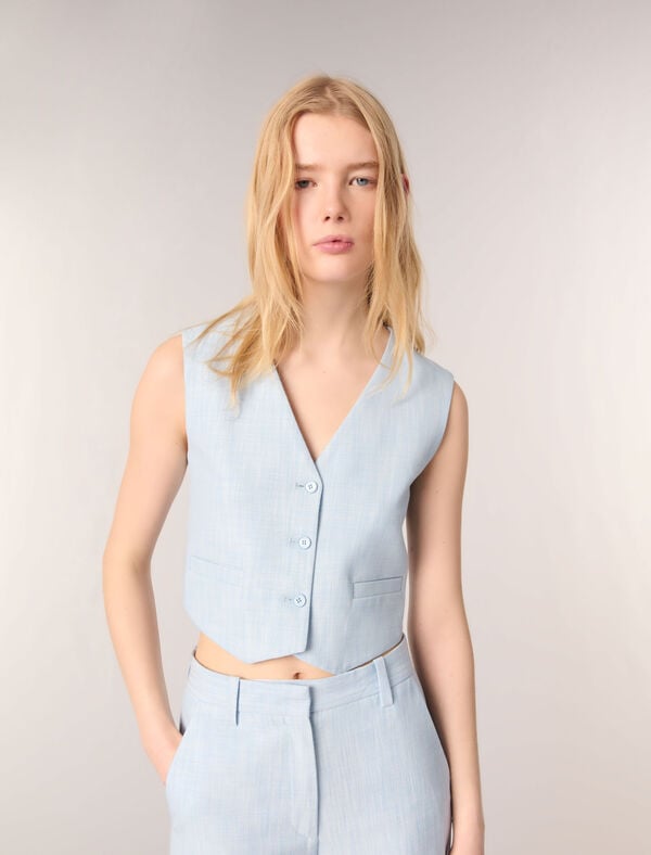 Maje Veston De Tailleur Bleu Ciel