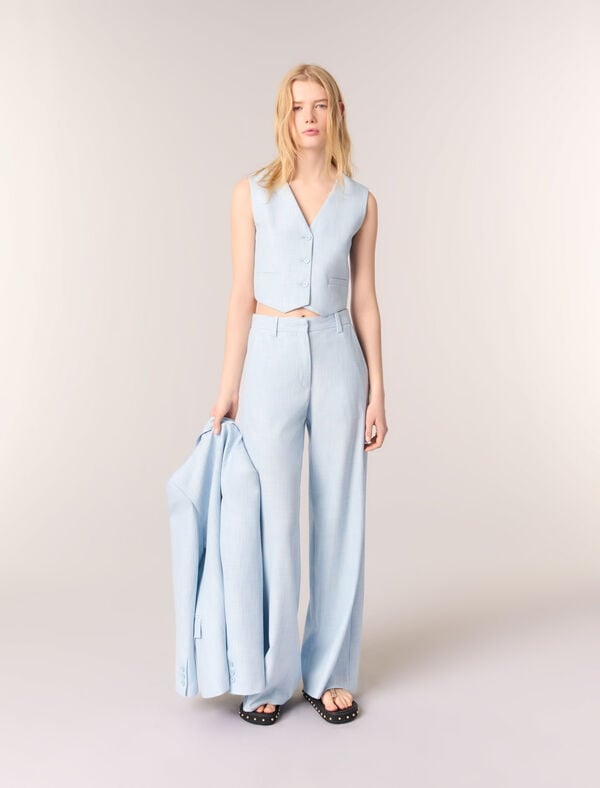 maje Veston de tailleur Bleu Ciel