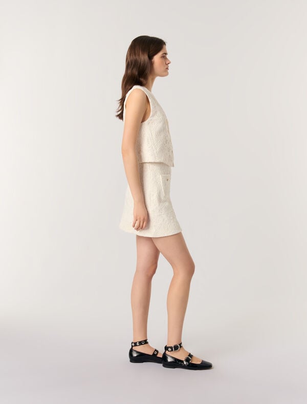 Maje Veston En Dentelle Ecru