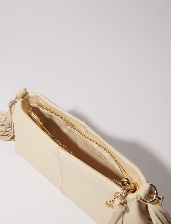 Maje Pochette Miss M Pouch En Cuir Lisse Vert Amande
