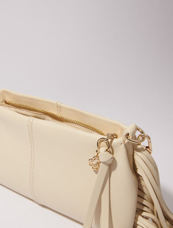 Maje Pochette Miss M Pouch En Cuir Lisse Vert Amande
