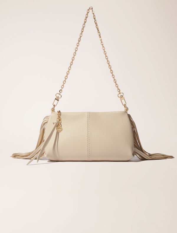 maje Pochette Miss M pouch en cuir lisse Vert Amande